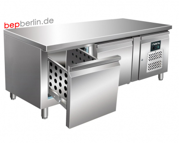 Unterbaukühltisch mit 2 Schubladen 1360 x 700 x 650 mm, -2 / +8 °C